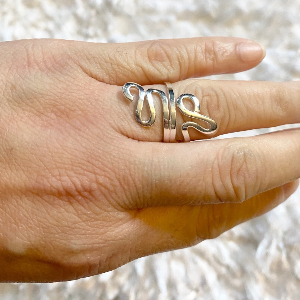 Sterling Silver Dancing Ribbon Ring - image 2